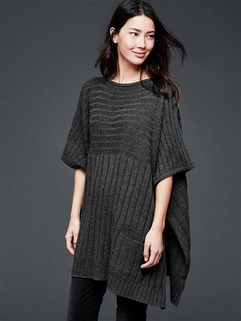 ribbed poncho